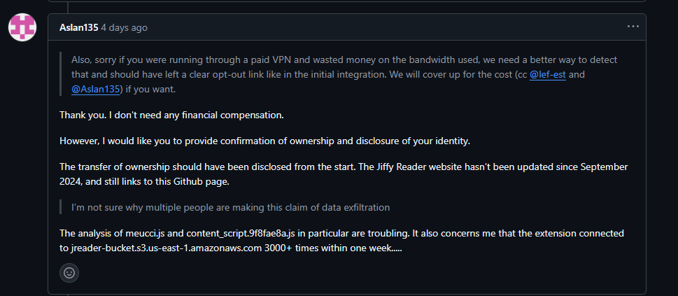 User asking why this was never disclosed