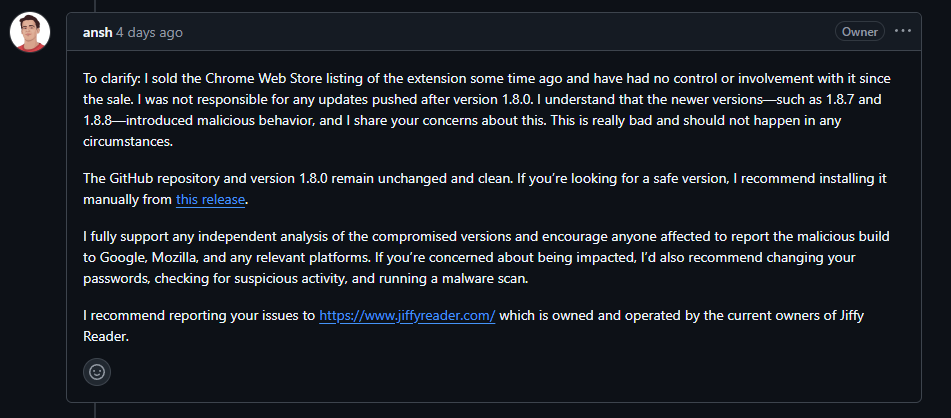 Ansh's initial response