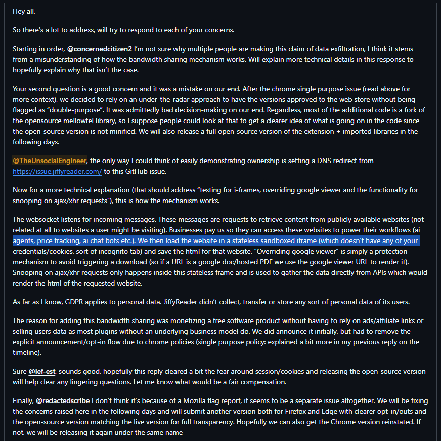 New Devs's Scecond response