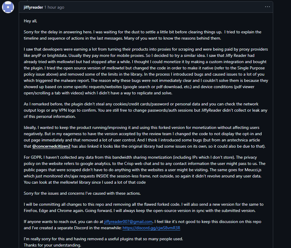 New Devs's final response